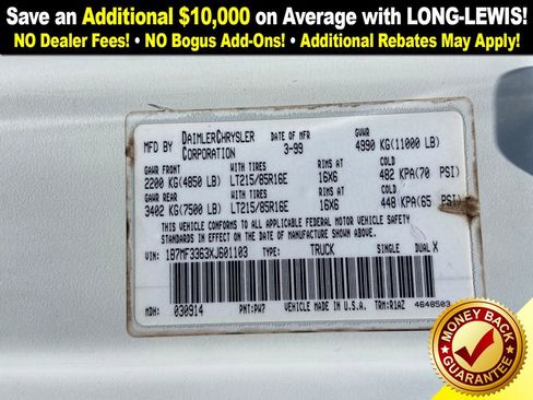 Used 1999 Dodge Ram 3500 Truck 4x4 Quad Cab image 32