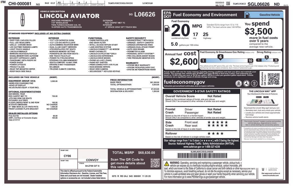 Used 2025 Lincoln Aviator AWD w/ Equipment Group 101A image 10