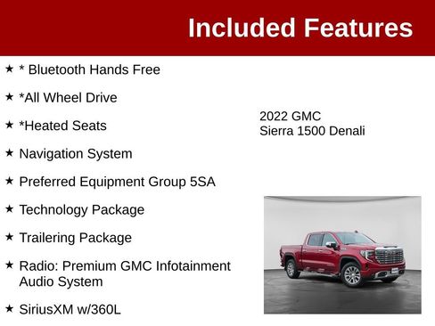 Used 2022 GMC Sierra 1500 Denali w/ Technology Package AWD/4WD image 3