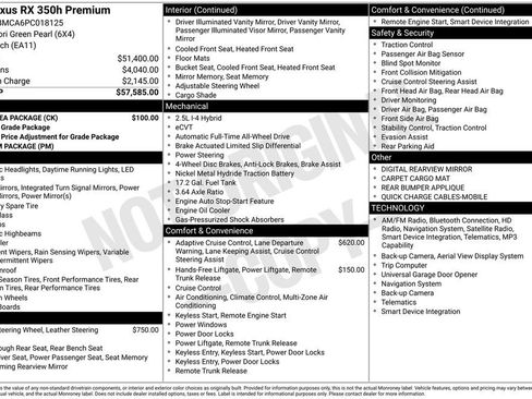 Used 2023 Lexus RX 350h w/ Cold Area Package image 7
