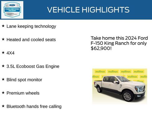 Certified 2024 Ford F150 King Ranch w/ FX4 Off-Road Package image 24