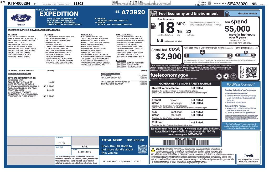 Used 2025 Ford Expedition Platinum w/ Driver's Package AWD/4WD image 4