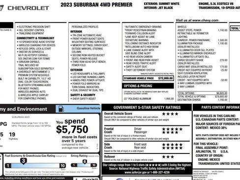 Used 2023 Chevrolet Suburban Premier w/ LPO, Illumination Package image 13