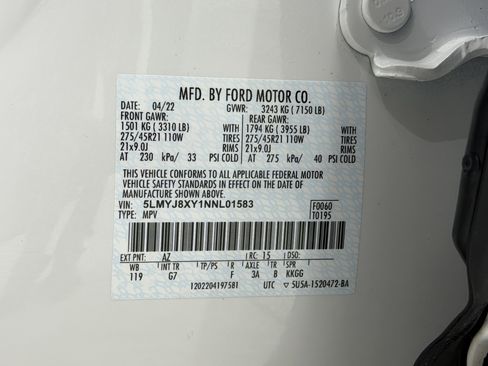 Used 2022 Lincoln Aviator Grand Touring w/ Elements Package Plus image 59