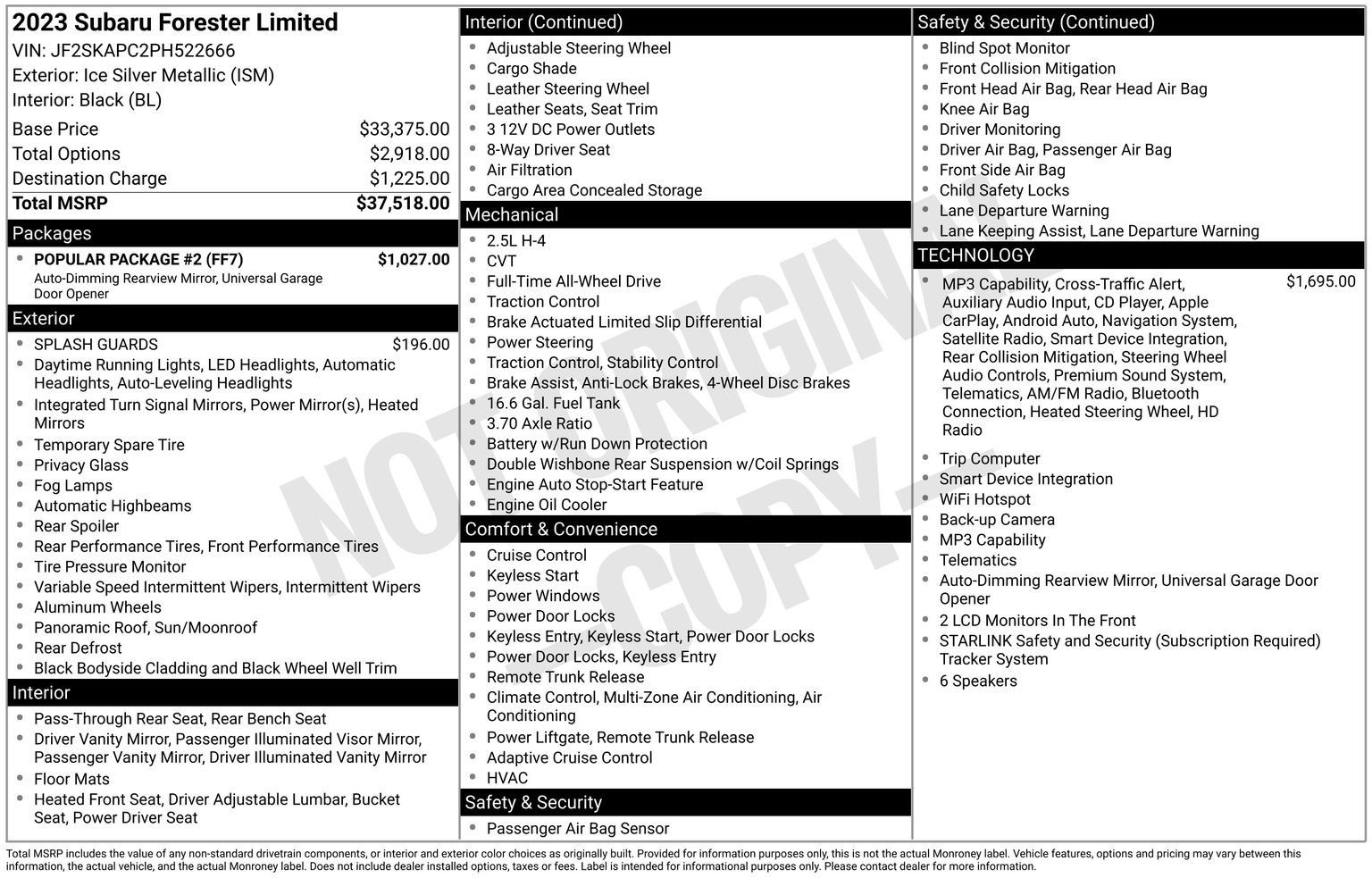 Certified 2023 Subaru Forester Limited w/ Popular Package #2 AWD/4WD image 35