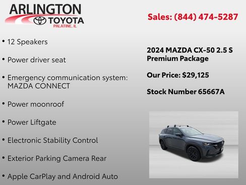 Used 2024 MAZDA CX-50 AWD 2.5 S w/ Cargo Package image 2