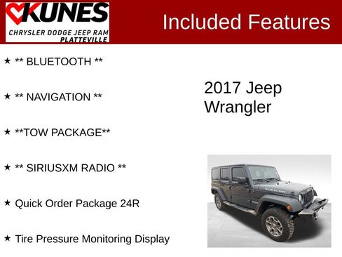 Used 2017 Jeep Wrangler Unlimited Rubicon w/ Max Tow Package image 2