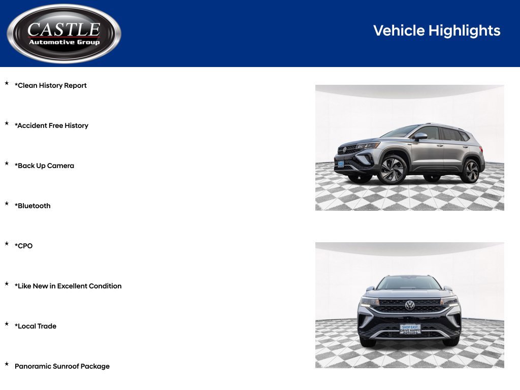 Certified 2023 Volkswagen Taos SE w/ Panoramic Sunroof Package AWD/4WD image 4