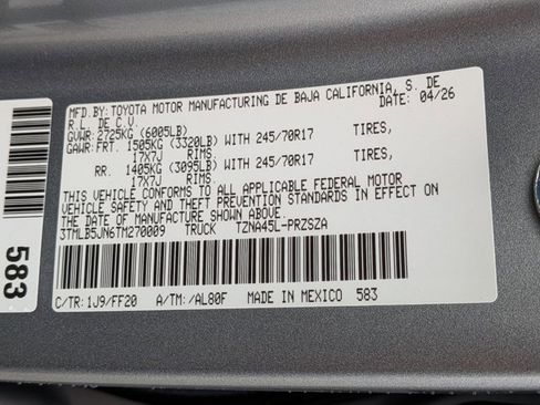 New 2026 Toyota Tacoma SR5 AWD/4WD image 18