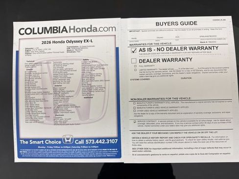 Certified 2026 Honda Odyssey EX-L image 39
