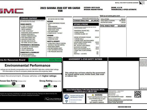 Used 2023 GMC Savana 3500 Extended w/ Driver Convenience Package RWD image 8