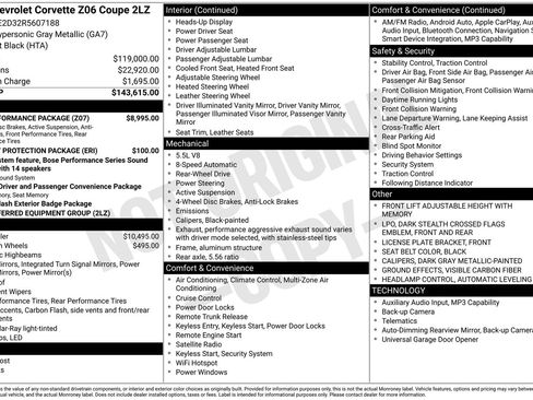 Used 2024 Chevrolet Corvette Z06 w/ Z07 Performance Package RWD image 8