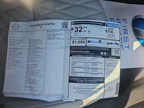 New 2026 Nissan Sentra SL w/ Floor Mat Package FWD image 33