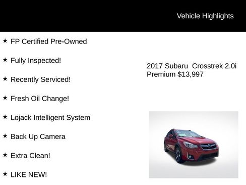 Used 2017 Subaru Crosstrek 2.0i Premium w/ Special Edition image 2
