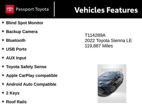 Used 2022 Toyota Sienna LE FWD image 8
