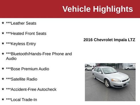 Used 2016 Chevrolet Impala LTZ FWD image 10