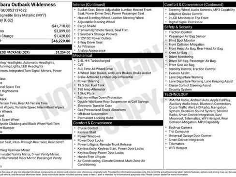Used 2025 Subaru Outback Wilderness w/ Wilderness Package AWD/4WD image 5