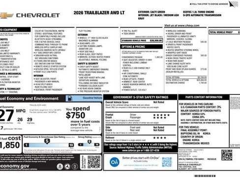 New 2026 Chevrolet TrailBlazer LT w/ Convenience Package AWD/4WD image 2