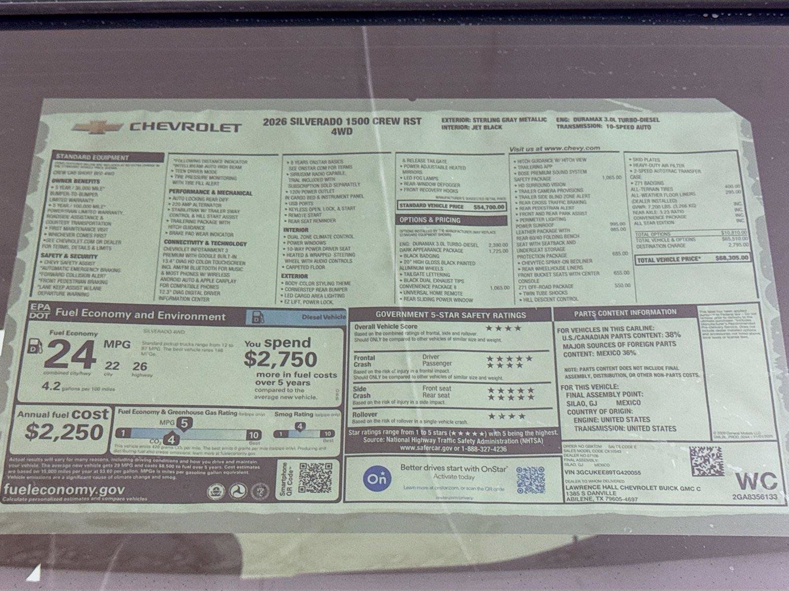 New 2026 Chevrolet Silverado 1500 RST w/ Dark Appearance Package AWD/4WD image 20