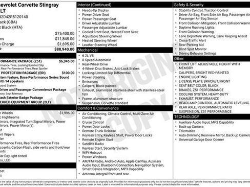 Used 2024 Chevrolet Corvette Stingray Preferred Cpe w/ Z51 Performance Package RWD image 41