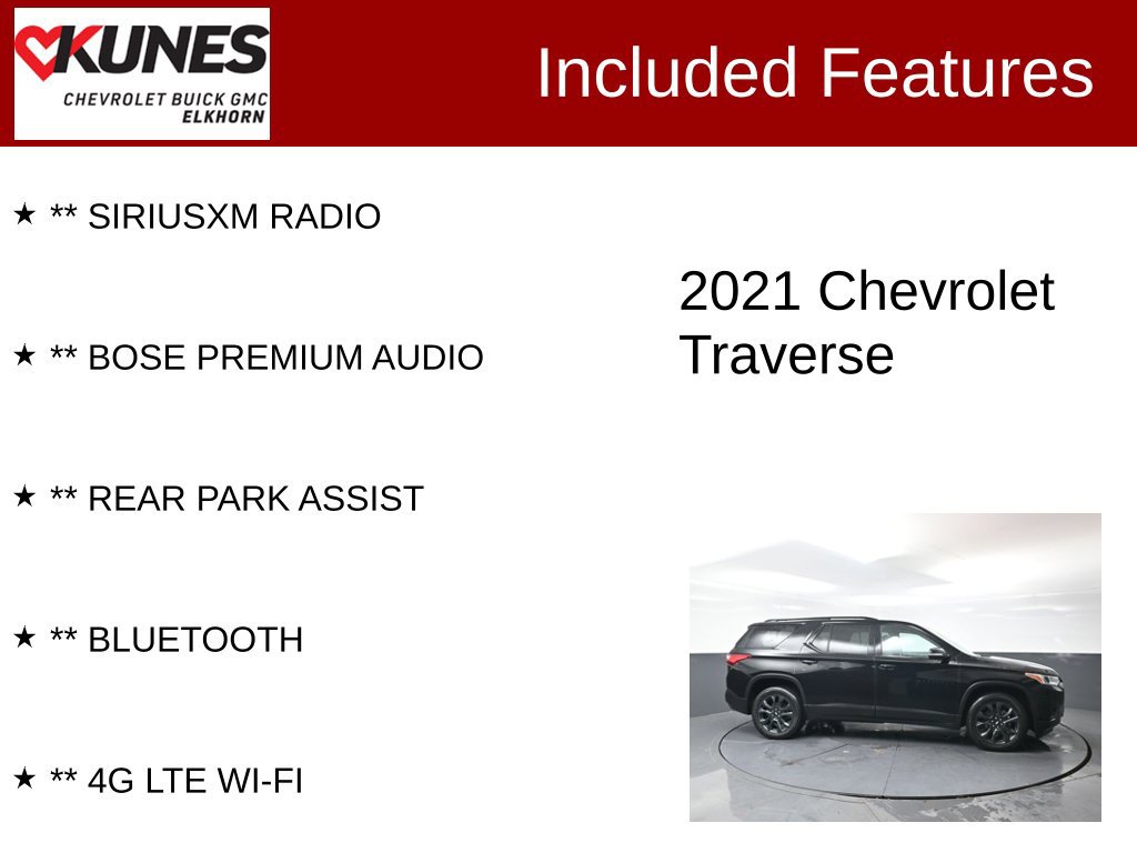 Used 2021 Chevrolet Traverse RS w/ LPO, Floor Liner Package AWD/4WD image 3