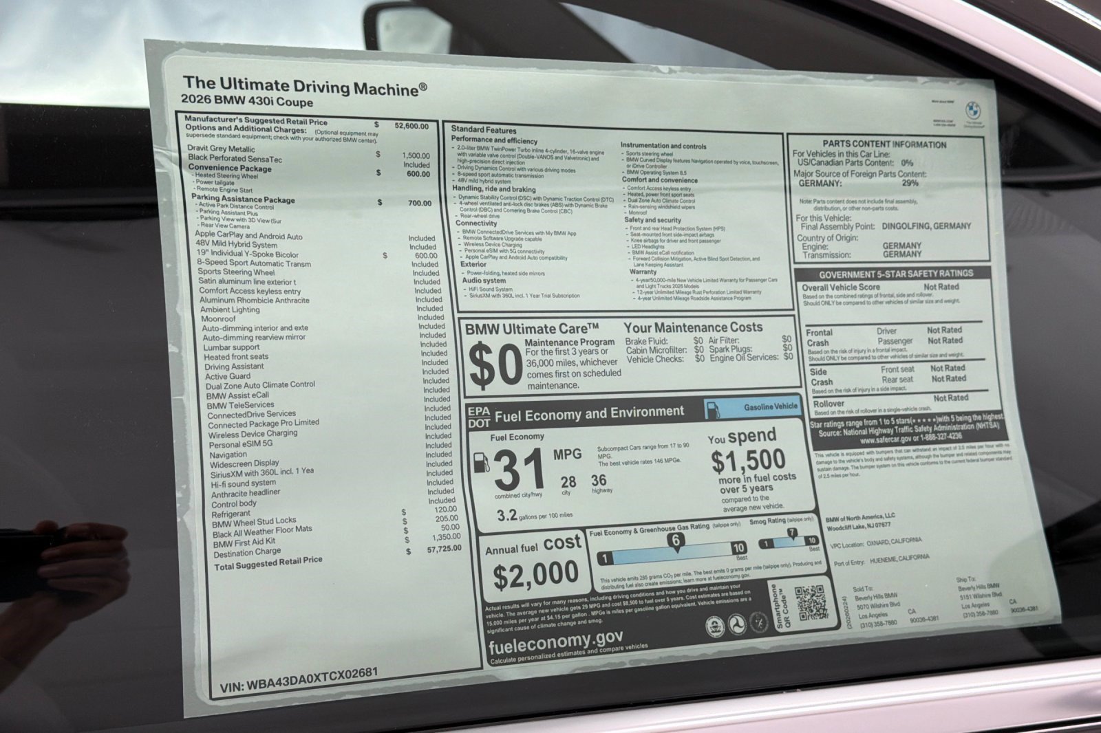 New 2026 BMW 430i Coupe w/ Parking Assistance Package RWD image 29
