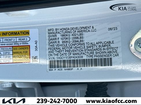 Used 2023 Honda Accord EX image 41