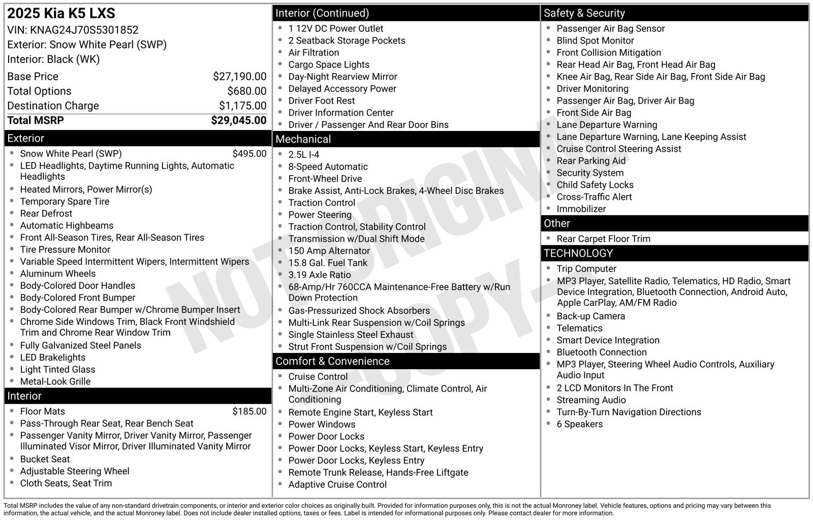 Certified 2025 Kia K5 LXS FWD image 33