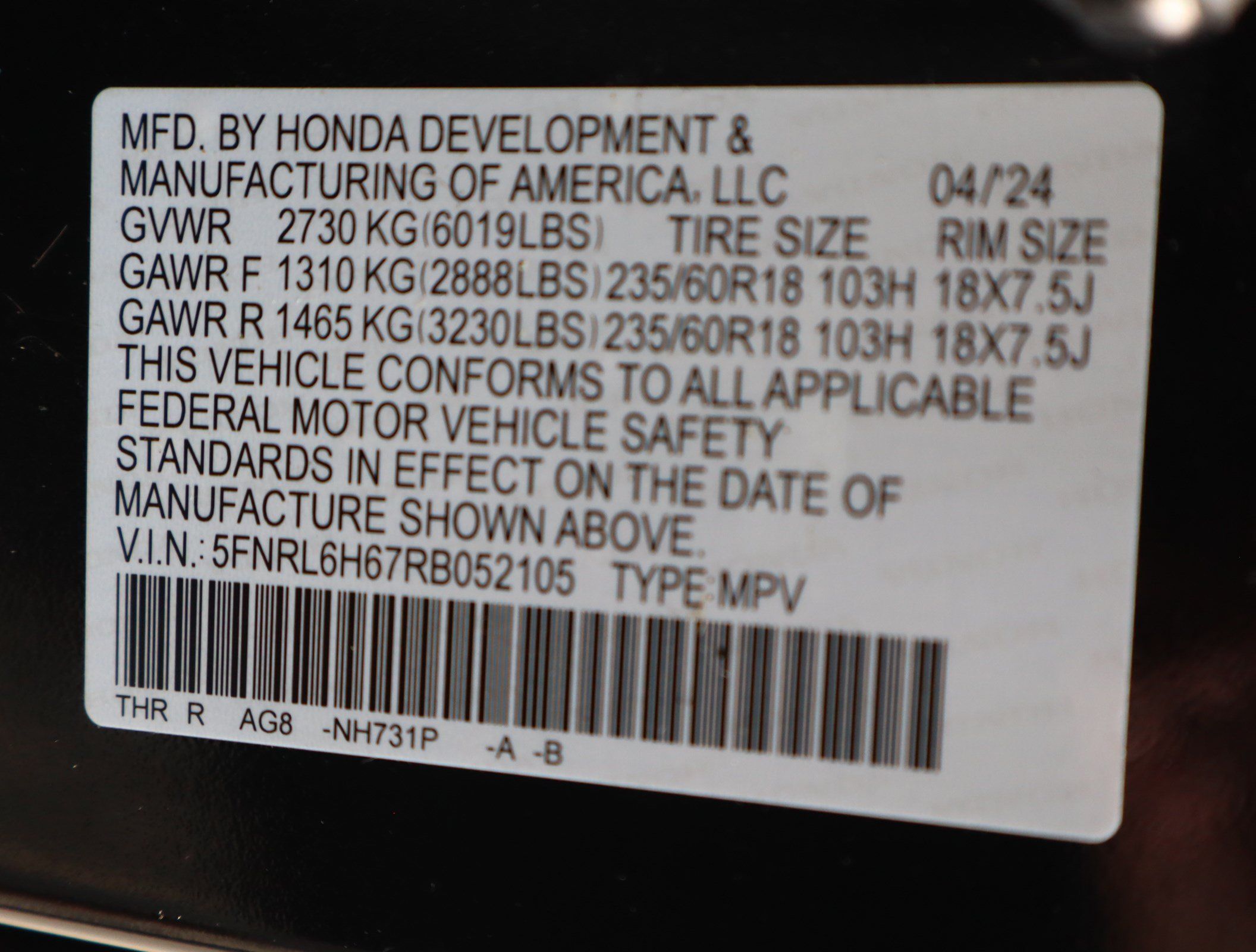 Certified 2024 Honda Odyssey EX-L image 41