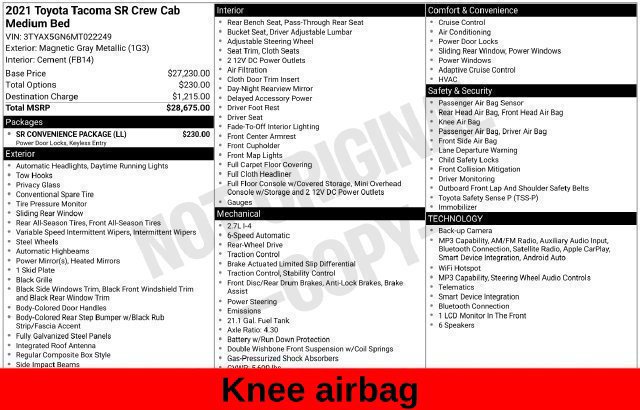 Used 2021 Toyota Tacoma SR w/ SR Convenience Package RWD image 24