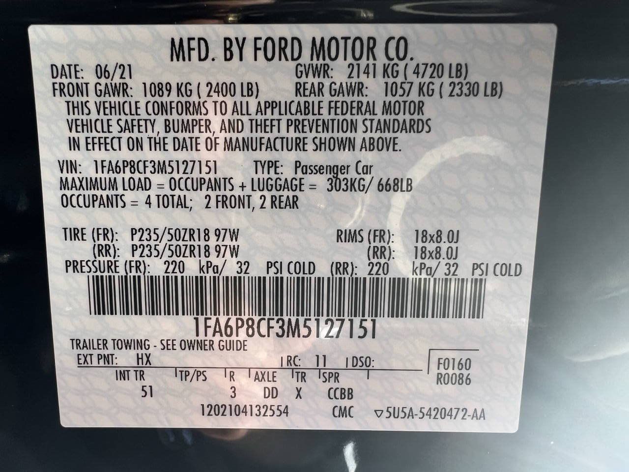 Used 2021 Ford Mustang GT Premium w/ Equipment Group 401A RWD image 31