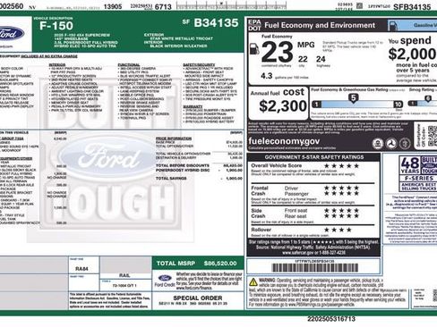 Used 2025 Ford F150 Platinum w/ Equipment Group 702A High AWD/4WD image 39