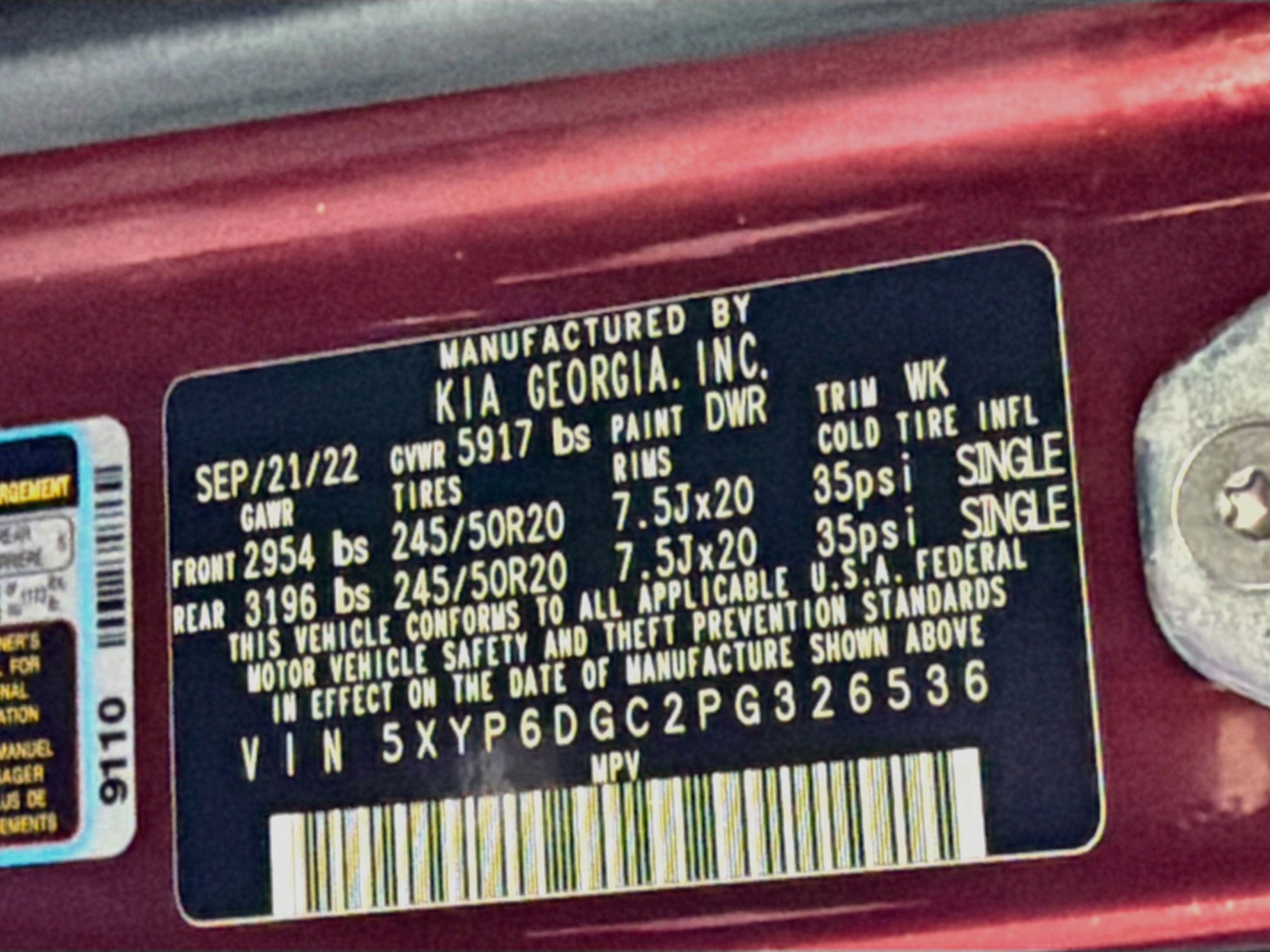 Used 2023 Kia Telluride S w/ S Sunroof Package AWD/4WD image 12
