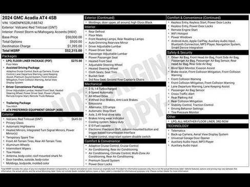Used 2024 GMC Acadia AT4 w/ LPO, Floor Liner Package AWD/4WD image 24