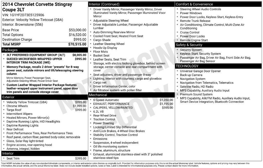 Used 2014 Chevrolet Corvette Stingray Coupe w/ 3LT Preferred Equipment Group RWD image 20