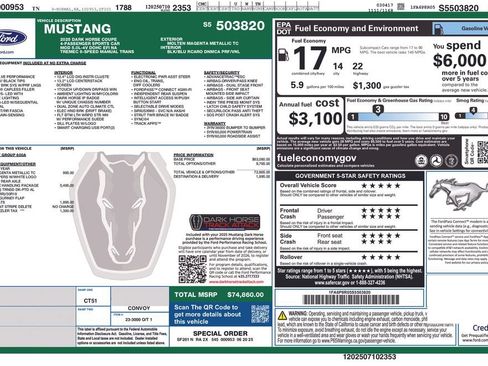 Used 2025 Ford Mustang Dark Horse RWD image 46
