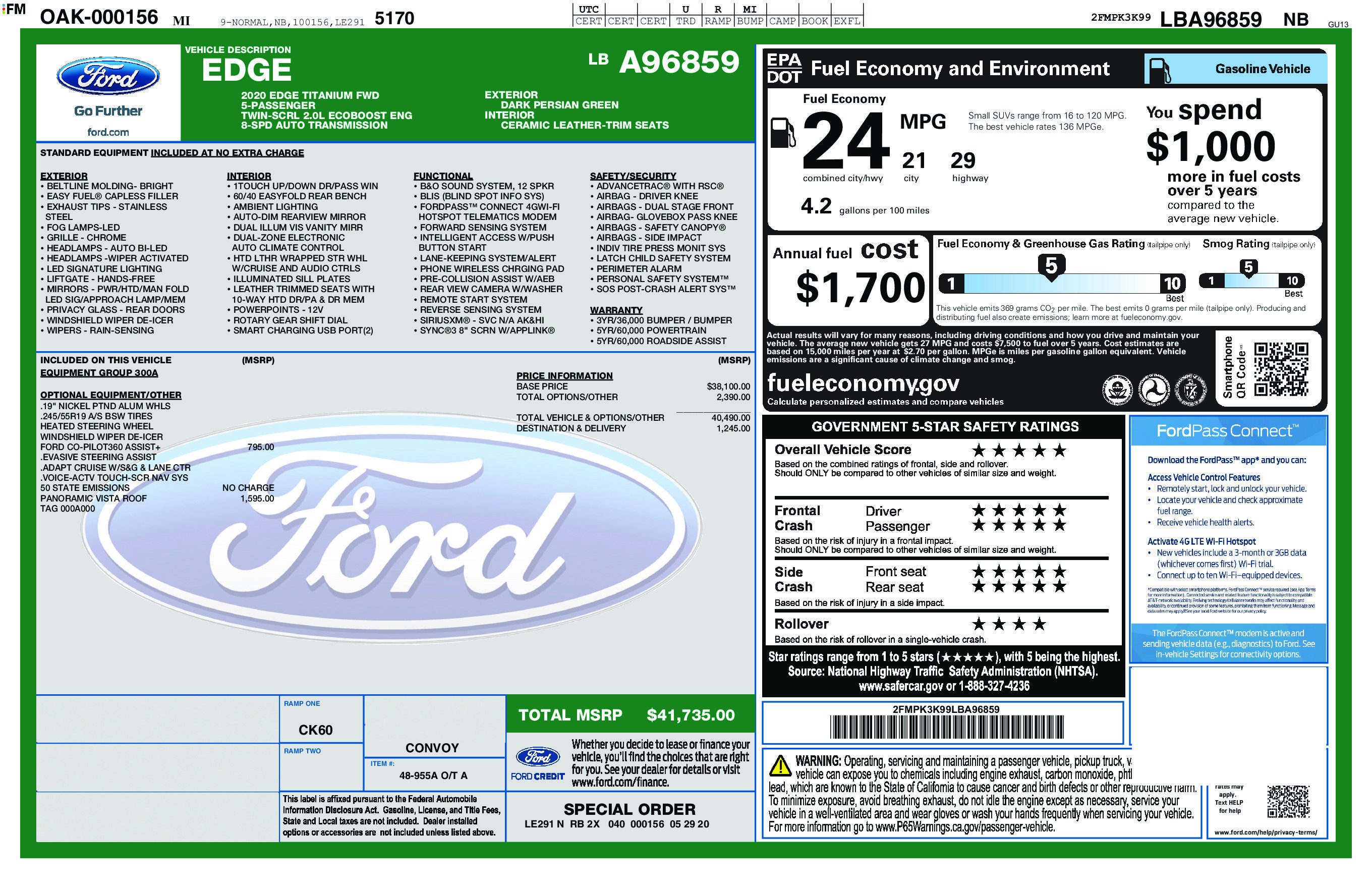 Used 2020 Ford Edge Titanium FWD image 14