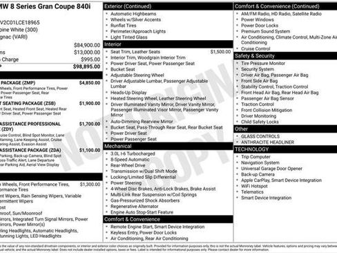 Used 2020 BMW 840i Gran Coupe w/ M Sport Package RWD image 2