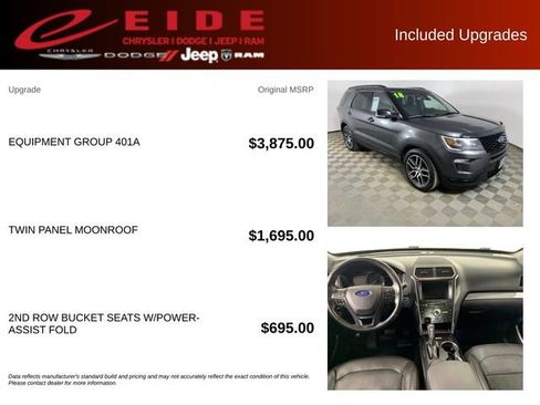 Used 2018 Ford Explorer Sport w/ Equipment Group 401A AWD/4WD image 13