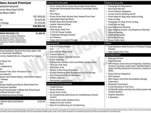 Used 2023 Subaru Ascent Premium w/ Convenience Package AWD/4WD image 15