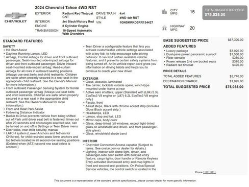 Certified 2024 Chevrolet Tahoe RST w/ Luxury Package AWD/4WD image 36