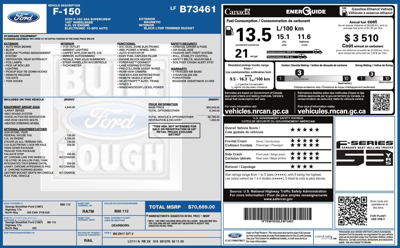 Used 2020 Ford F150 Lariat w/ Equipment Group 502A Luxury AWD/4WD image 10