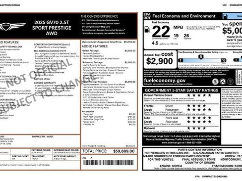 Used 2025 Genesis GV70 2.5T w/ Sport Prestige Package image 2