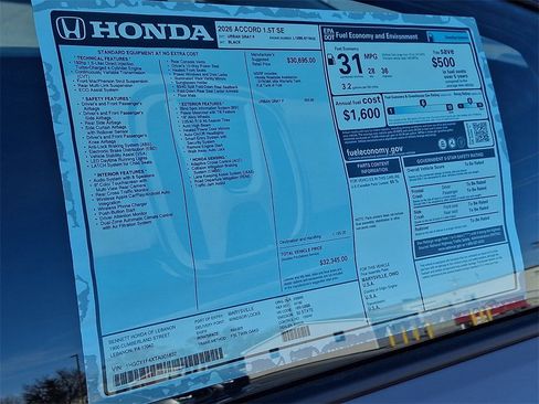 New 2026 Honda Accord SE image 3