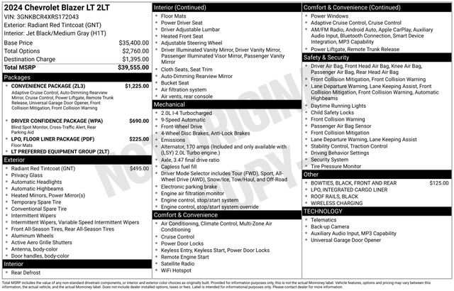 Used 2024 Chevrolet Blazer LT w/ Convenience Package FWD image 29