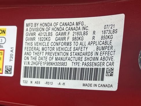 Certified 2022 Honda Civic Touring image 36