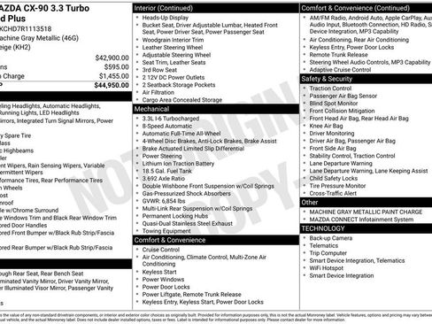 Certified 2024 MAZDA CX-90 3.3 Turbo w/ Preferred Plus AWD/4WD image 42