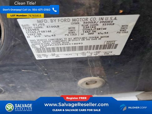 Used 2003 Ford Excursion Limited image 17