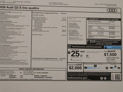 New 2026 Audi Q3 quattro 2.0T AWD/4WD image 30