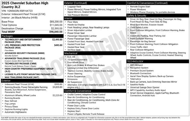 Used 2025 Chevrolet Suburban High Country AWD/4WD image 20